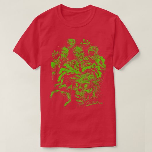 Trendy Halloween Zombie Fright Night Tシャツ (デザイン正面)