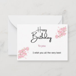 Trendy Happy Birthday Card | Editable Template | C ノートカード