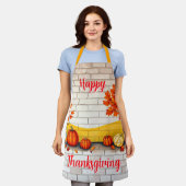 Trendy Happy Thanksgiving Beautiful Fall エプロン (着用した状態)