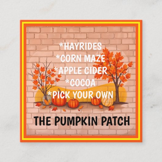 Trendy Happy Thanksgiving Beautiful Fall スクエア名刺 (正面)