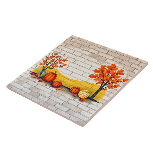 Trendy Happy Thanksgiving Beautiful Fall タイル (側面)