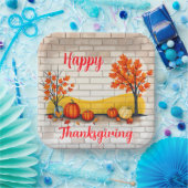 Trendy Happy Thanksgiving Beautiful Fall ペーパープレート (パーティー)