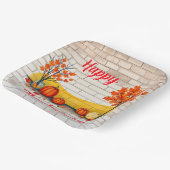 Trendy Happy Thanksgiving Beautiful Fall ペーパープレート (傾斜あり)