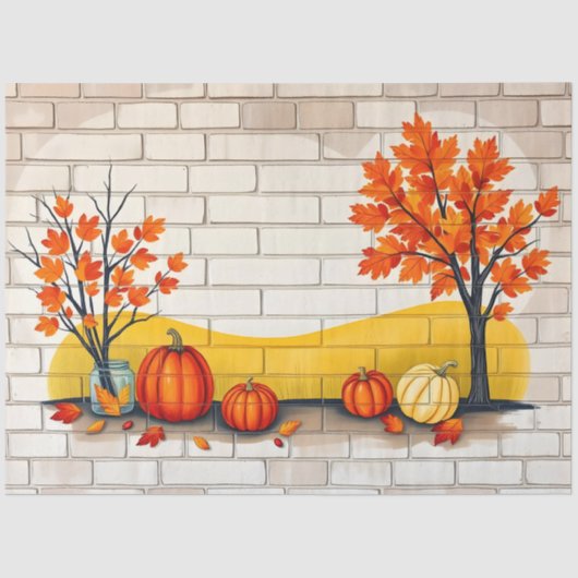 Trendy Happy Thanksgiving Beautiful Fall 薄葉紙 (正面)