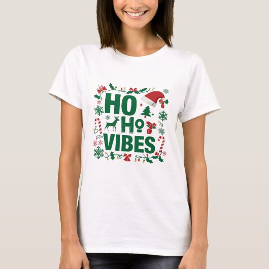 Trendy Ho Ho Ho Holiday Party Tee Tシャツ (正面)