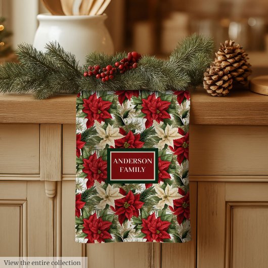 Trendy Holiday Towel Red Green Chic Kitchen Art キッチンタオル