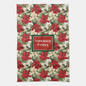 Trendy Holiday Towel Red Green Chic Kitchen Art キッチンタオル (縦)