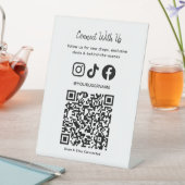 Trendy Holographic QR Code | Connect With Us  台座サイン (インサイチュ)