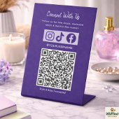 Trendy Holographic QR Code | Connect With Us  台座サイン