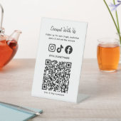 Trendy Holographic QR Code | Connect With Us  台座サイン (インサイチュ)