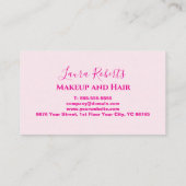 Trendy Hot Pink Glam Design 予約カード (裏面)