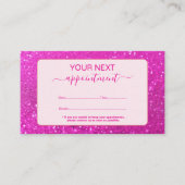 Trendy Hot Pink Glam Design 予約カード (正面)