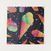 Trendy ice cream seamless pattern. Ice cream cones タペストリー (正面(横))