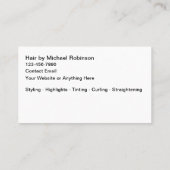 Trendy Independent Hairstylist Business Cards 名刺 (裏面)