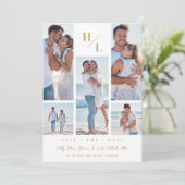 Trendy Initials Original Collage Wedding 5 Photos セーブザデート (スタンド正面)