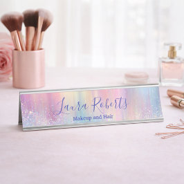 Trendy Iridescent Branding Design デスクネームプレート