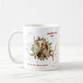 Trendy Joy Pine Boughs Wreath Christmas Photo コーヒーマグカップ (左)