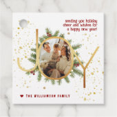 Trendy Joy Pine Boughs Wreath Christmas Photo フェイバータグ (正面)