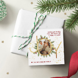 Trendy Joy Pine Boughs Wreath Christmas Photo フェイバータグ