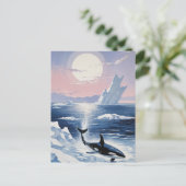 Trendy Killer Whale Orca Alaska  インビテーションポストカード (スタンド正面)