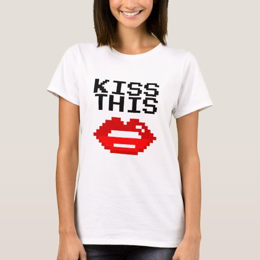 Trendy Kiss This Red Lips t shirt for women Tシャツ (正面)