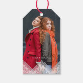 Trendy Lace Lesbian Gay Wedding Photo Instant ギフトタグ (正面)