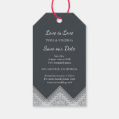 Trendy Lace Lesbian Gay Wedding Photo Instant ギフトタグ (裏面)