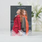 Trendy Lace Lesbian Gay Wedding Photo Instant 招待状 (スタンド正面)