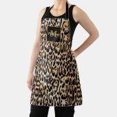 Trendy Leopard Animal Print with Monogram エプロン (インサイチュ)