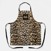 Trendy Leopard Animal Print with Monogram エプロン (正面)