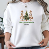 Trendy Leopard Christmas Trees personalized gift  パーカ