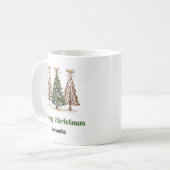 Trendy Leopard Christmas Trees Personalized Mug コーヒーマグカップ (正面左)