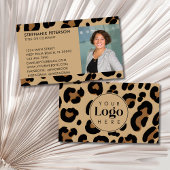 Trendy Leopard Print Custom Company Logo & Photo 名刺