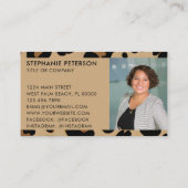 Trendy Leopard Print Custom Company Logo & Photo 名刺 (裏面)