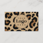 Trendy Leopard Print Custom Company Logo & Photo 名刺 (正面)