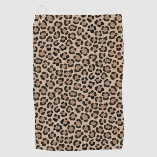 Trendy Leopard Print Fur Effect Repeat Pattern ゴルフタオル (正面)