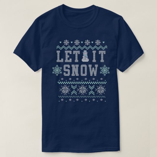 Trendy Let It Snow Christmas Pattern Tシャツ (デザイン正面)