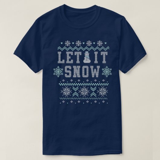 Trendy Let It Snow Christmas Pattern Tシャツ (デザイン正面)