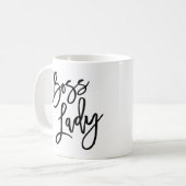 Trendy Letteringボスの女性 コーヒーマグカップ (正面左)