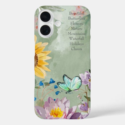 Trendy lettering Watercolor botanical Greenery art Case-Mate iPhoneケース (裏面)