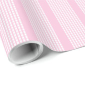 Trendy Light Pink Checkered Birthday Gift Wrap ラッピングペーパー (ロールコーナー)