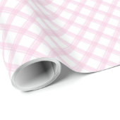 Trendy Light Pink & White Plaid Birthday Gift Wrap ラッピングペーパー (ロールコーナー)