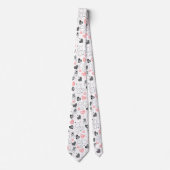Trendy Love Gift Tie Pink Black Hearts Design ネクタイ (正面)