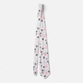 Trendy Love Gift Tie Pink Black Hearts Design ネクタイ (裏面)