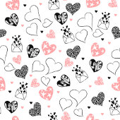 Trendy Love Gift Tie Pink Black Hearts Design ネクタイ