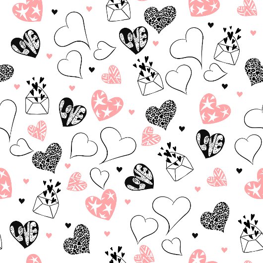 Trendy Love Gift Tie Pink Black Hearts Design ネクタイ