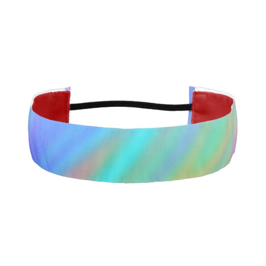 Trendy luxury green blue purple faux holographic アスレチックヘッドバンド (正面)