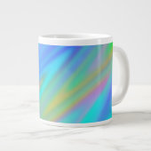 Trendy luxury green blue purple faux holographic ジャンボコーヒーマグカップ (正面右)