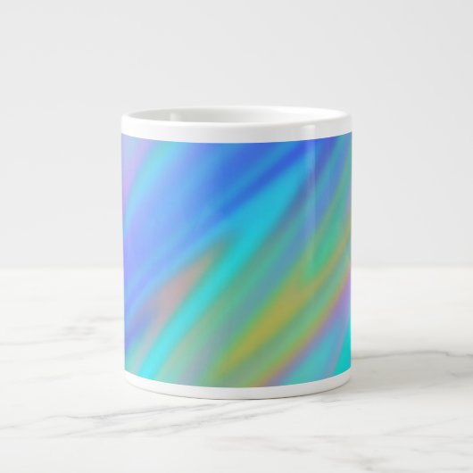 Trendy luxury green blue purple faux holographic ジャンボコーヒーマグカップ (正面)