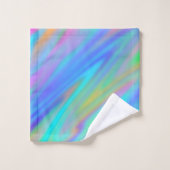 Trendy luxury green blue purple faux holographic バスタオルセット (ウォッシュタオル)